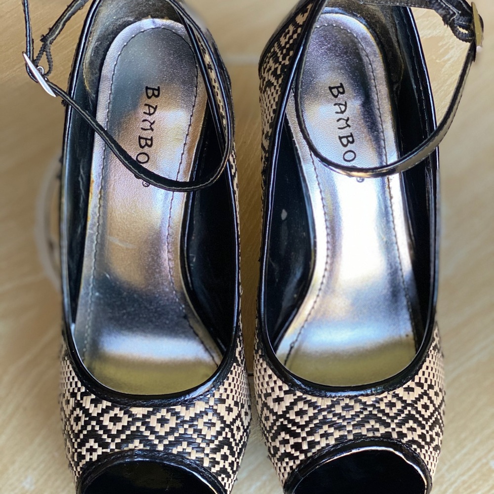 Bamboo platform heels